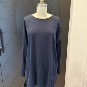 J. Jill Simply Supima Crew Neck Navy Blue Long Sleeve Tunic Size 1X